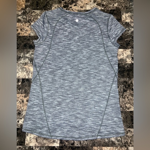 LULULEMON ANOTHER MILE SHORT SLEEVE TIGER SPACE DYE ALPINE WHITE & GREY SIZE 8 - Picture 8 of 8